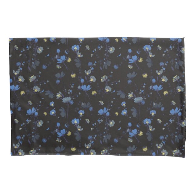 Wind Blown Floral Pattern Pillowcase (Front-Left)