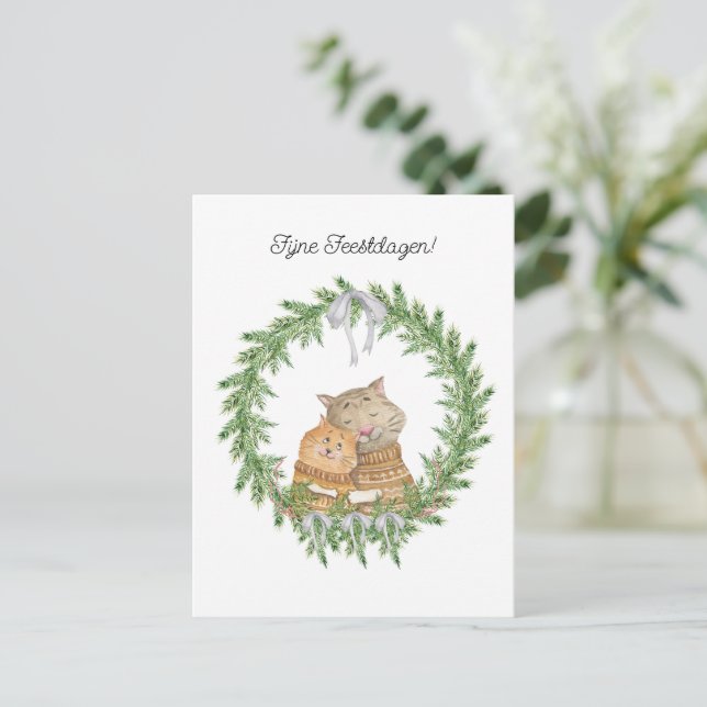 Wind card (10.8cm x 14.2cm) - Happy holidays (Standing Front)