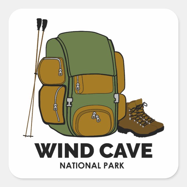 Wind Cave National Park Backpack Square Sticker (Front)