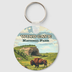 Wind Cave National Park Bison South Dakota Key Ring