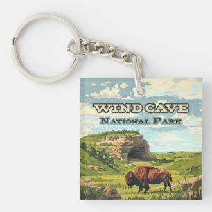 Wind Cave National Park Bison South Dakota Key Ring