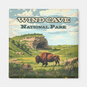 Wind Cave National Park Bison South Dakota Magnet