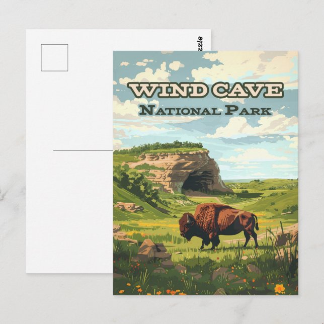 Wind Cave National Park Bison South Dakota Postcard (Front/Back)
