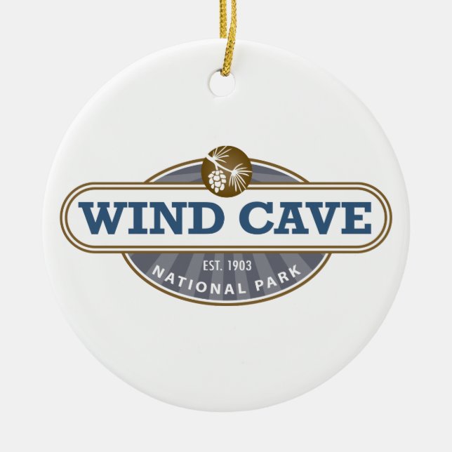 Wind Cave National Park Ceramic Tree Decoration (Front)