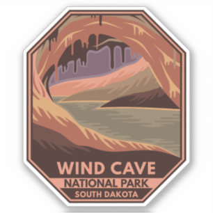 Wind Cave National Park Minimal Retro Emblem