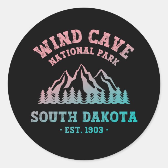 Wind Cave National Park South Dakota Classic Round Sticker (Front)