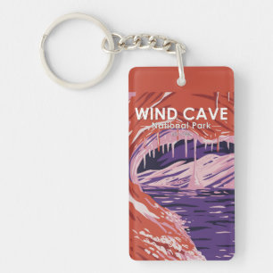 Wind Cave National Park South Dakota Vintage Key Ring