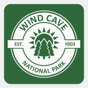 Wind Cave National Park Sun Trees Square Sticker