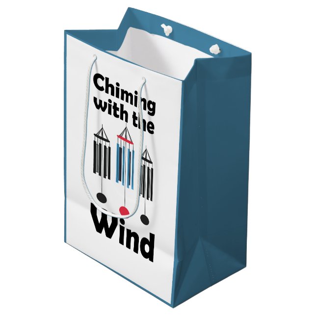 Wind Chimes Design Chiming with the Wind Music  Medium Gift Bag (Front Angled)