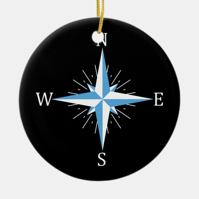 Wind compass ceramic tree decoration (Front)