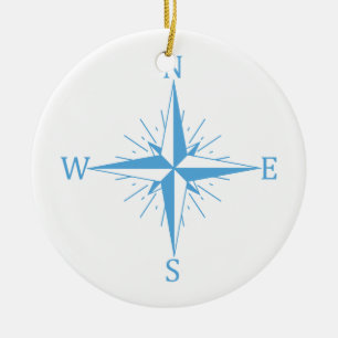 Wind compass ceramic tree decoration