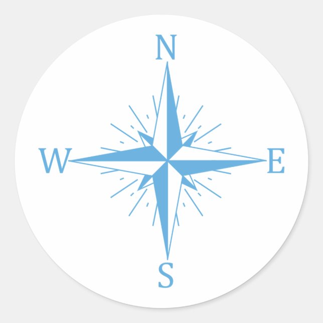 Wind compass classic round sticker (Front)