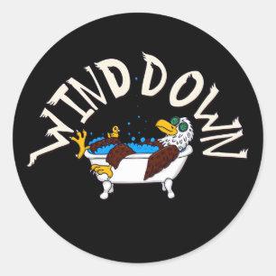 Wind Down Eagle Classic Round Sticker