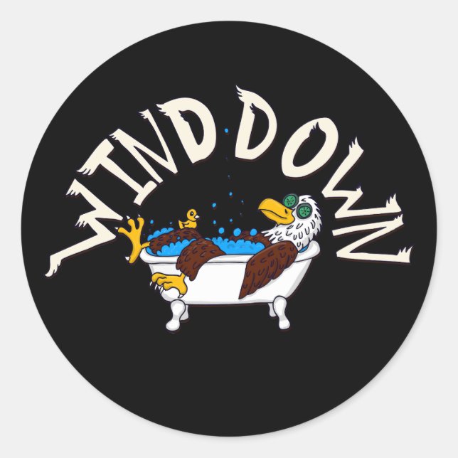 Wind Down Eagle Classic Round Sticker (Front)
