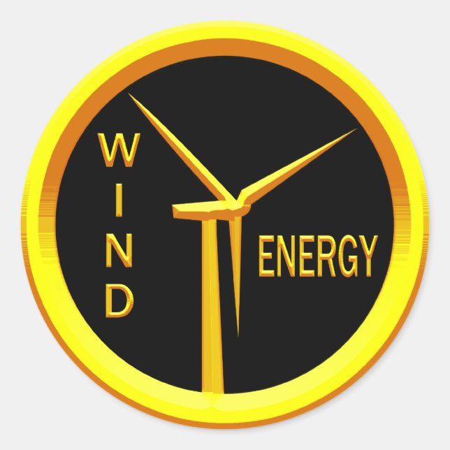 Wind Energy Classic Round Sticker (Front)
