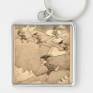 Wind Faeries Catching Wind Key Ring