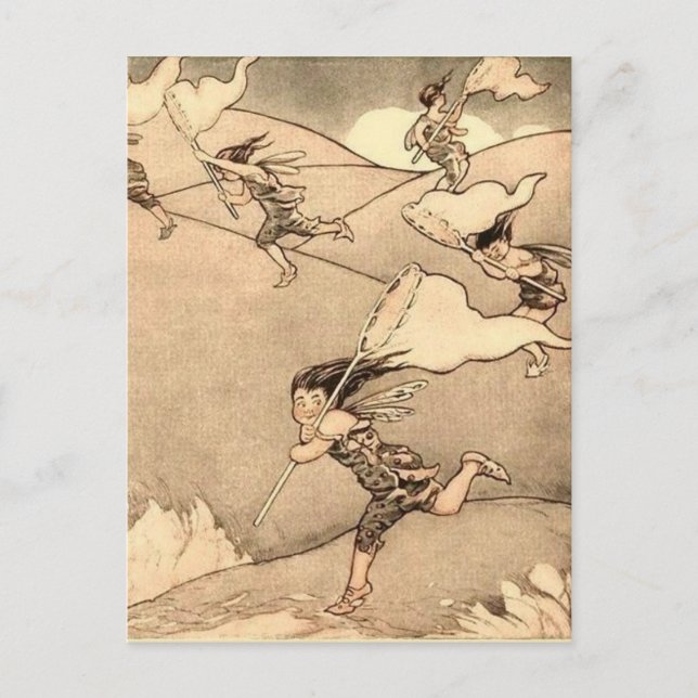 Wind Faeries Catching Wind Postcard (Front)