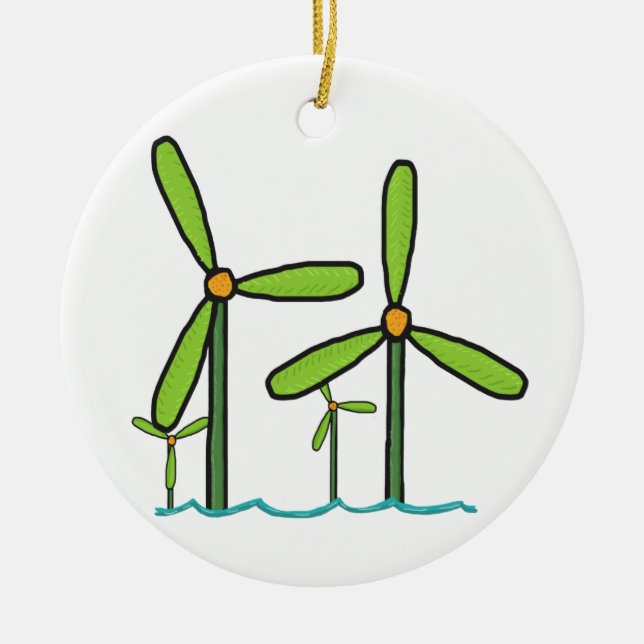 Wind Farm Ceramic Tree Decoration (Front)