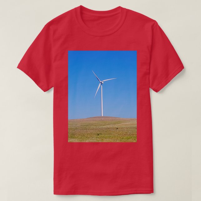 Wind Farm Love Your Environment Clean Air Green T-Shirt (Design Front)