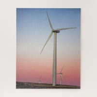 Wind Farm Wind Energy at Dusk  Jigsaw Puzzle