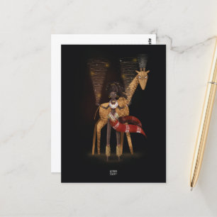 WIND FLOWS GIRAFFE by Alexandra Dikaia Postcard