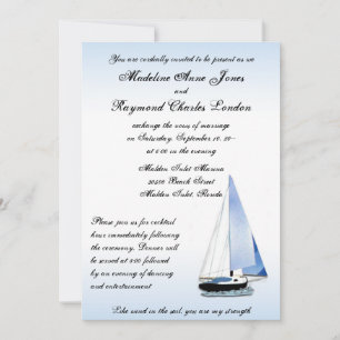 Wind in My Sail, Sailboat Sailing Wedding Invition Invitation