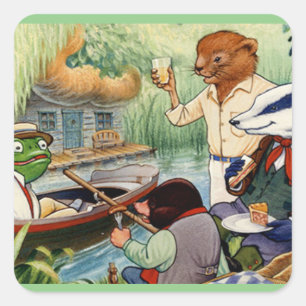 Wind in the Willows Square Sticker