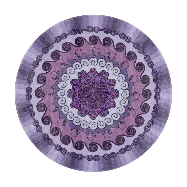 Wind Mandala Glass Cutting Board (Front)