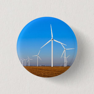 Wind Mill Landscape 3 Cm Round Badge