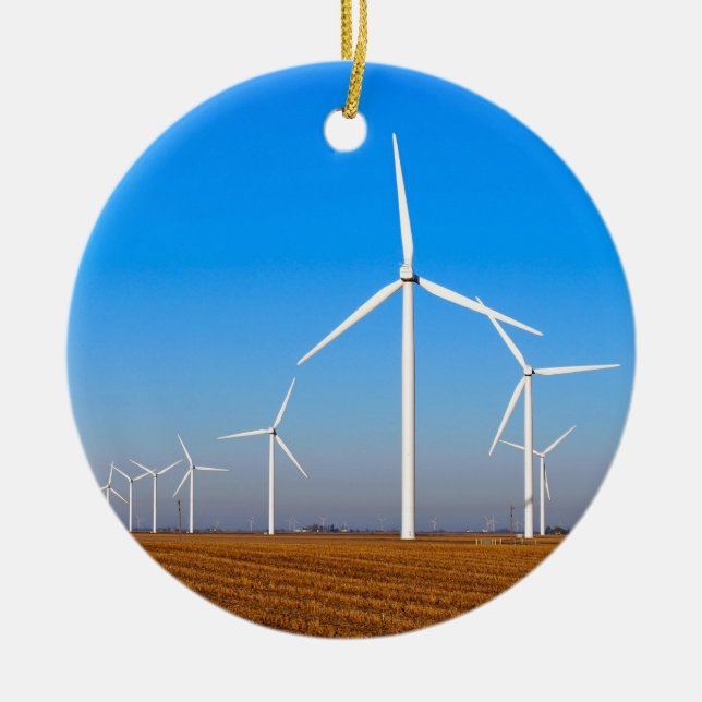 Wind Mill Landscape Ceramic Tree Decoration (Front)
