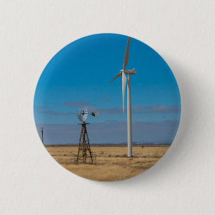 Wind Mill Turbine 6 Cm Round Badge