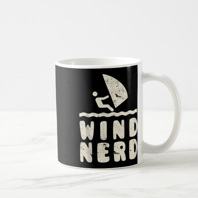 Wind Nerd Funny Windsurfer Windsurfing Beach Hobby Coffee Mug (Right)