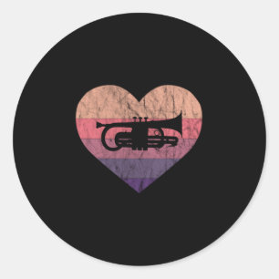 Wind Player Loves Cornet And Flugelhorn Classic Round Sticker