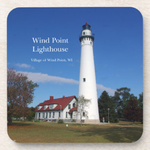 Wind Point Lighthouse 6 plastic coasters