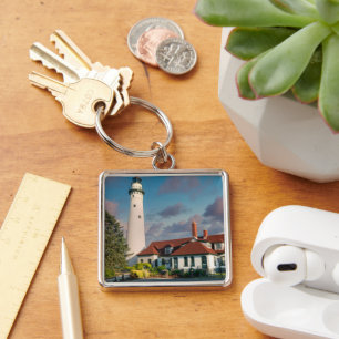 Wind Point Lighthouse on Lake Michigan  Key Ring
