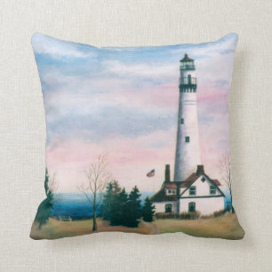 Wind Point Lighthouse Pillow