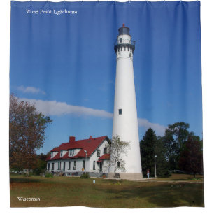 Wind Point Lighthouse shower curtain