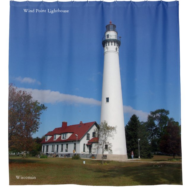 Wind Point Lighthouse shower curtain (Front)