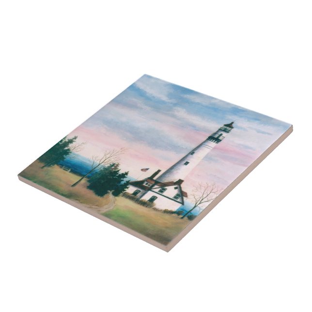 Wind Point Lighthouse Tile (Side)