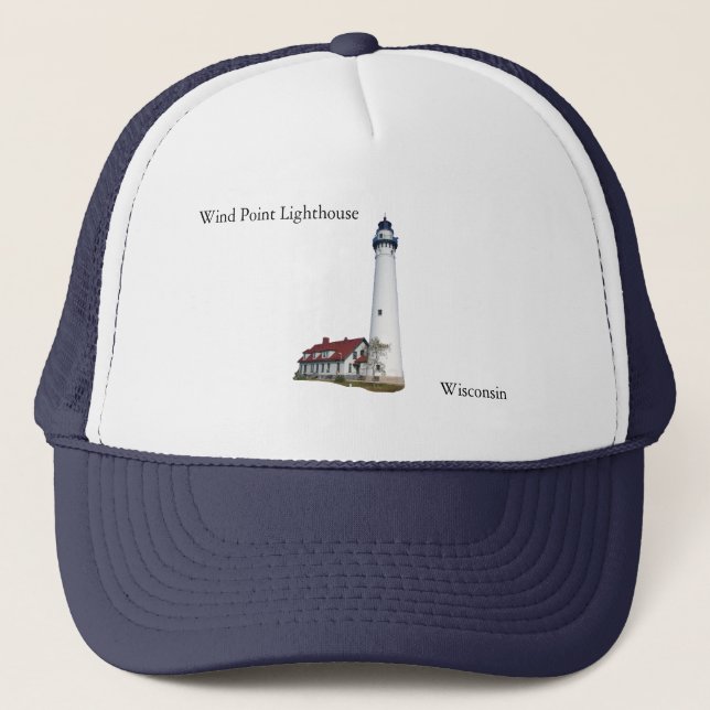 Wind Point Lightouse trucker hat (Front)