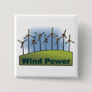 Wind Power 15 Cm Square Badge