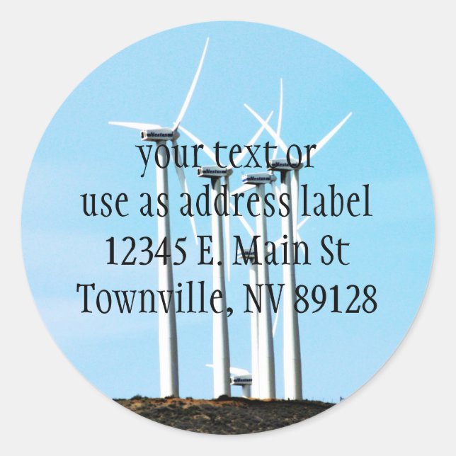 Wind Power Classic Round Sticker (Front)