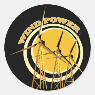 Wind Power Classic Round Sticker