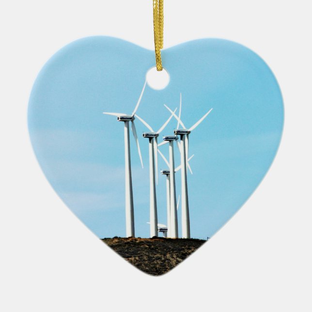 Wind Power Mojave Tehachapi Wind Farm Ceramic Tree Decoration (Front)