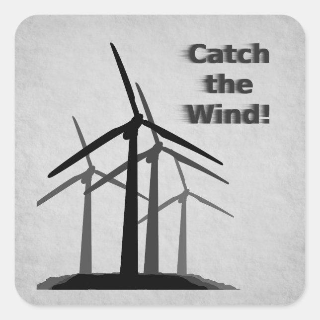 Wind Power Square Sticker (Front)