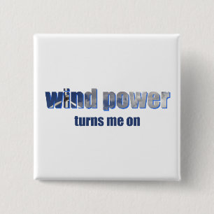 Wind Power Turns! 15 Cm Square Badge