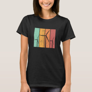 Wind Power Wind Energy Wind Turbines Vintage Retro T-Shirt