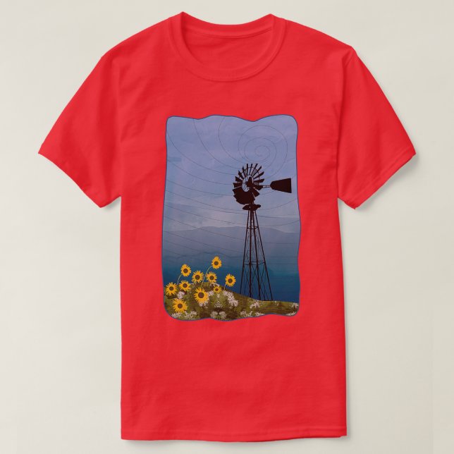 Wind Pump American Style Windmill T-Shirt (Design Front)