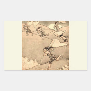 wind rectangular sticker