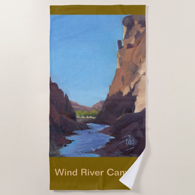Wind River Canyon Beach Towel (Front)